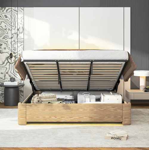 Lit coffre King Size 190 x 200 cm – Éclairage LED, vérins à gaz