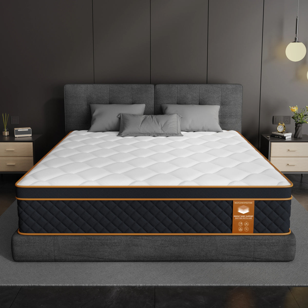 Matelas ressorts ensachés et mémoire de forme (25 cm)