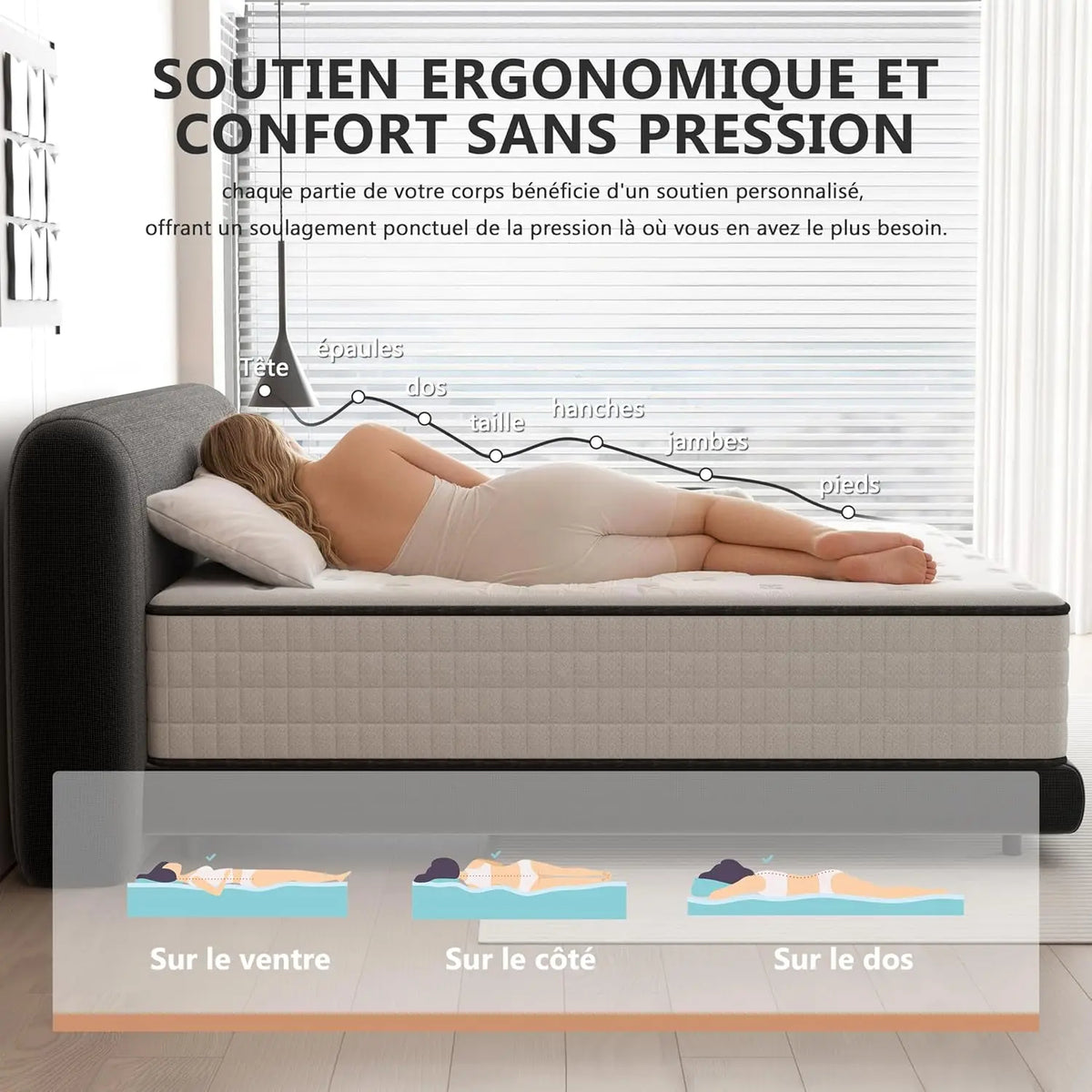 Matelas mémoire de forme et mousse gel réversible