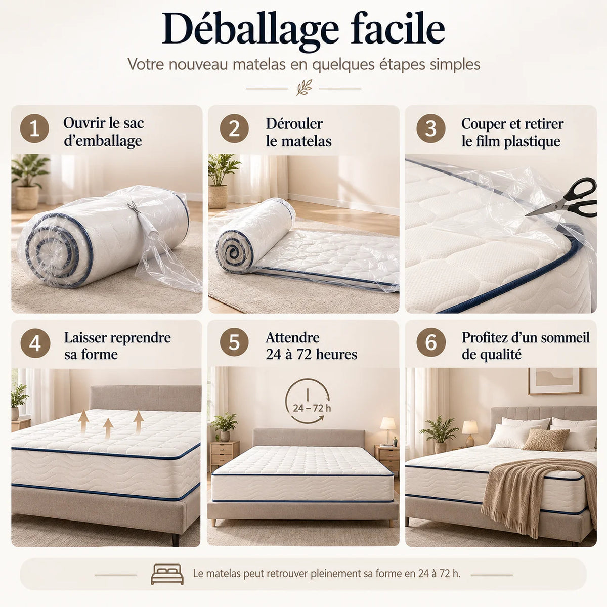 Matelas mémoire de forme 7 zones réversible (13 à 30cm)